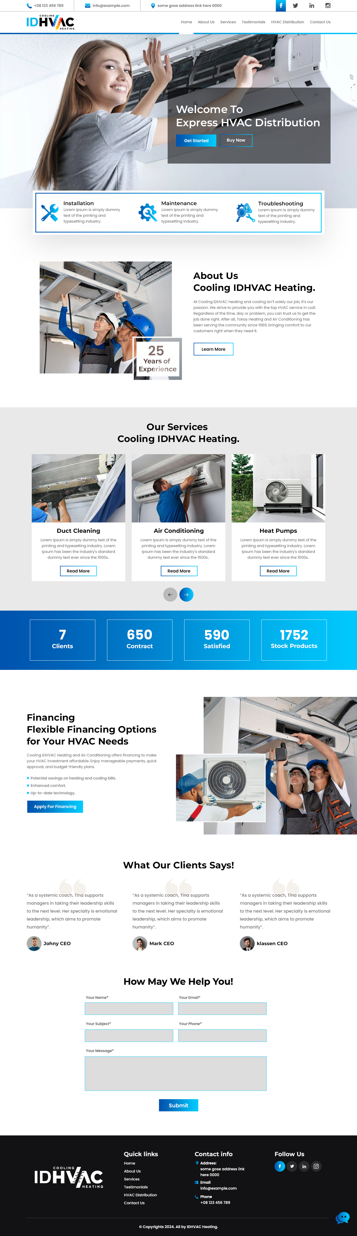 HVAC contractor website example by One Eleven Web Design