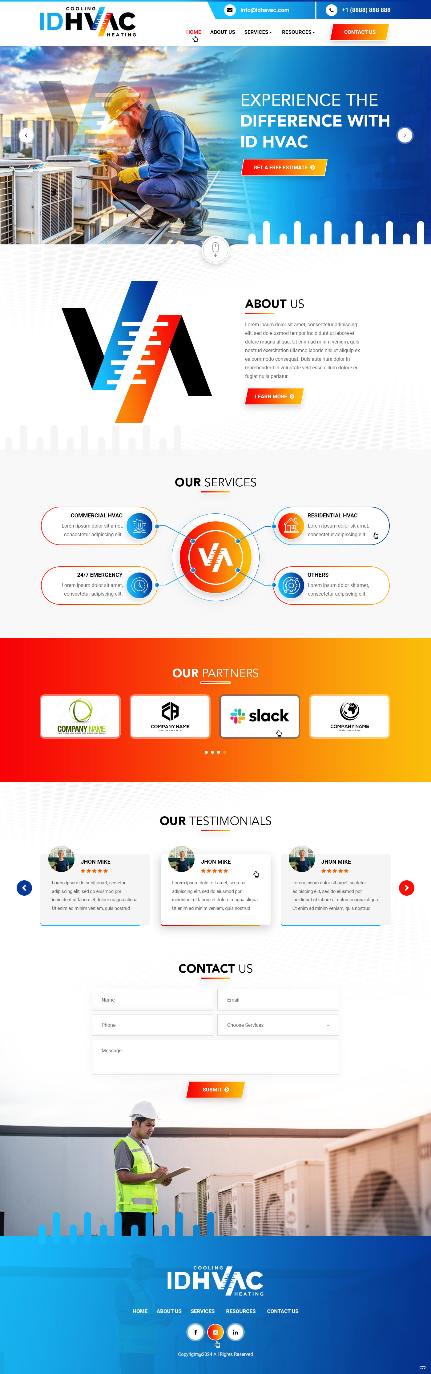 HVAC contractor website example by One Eleven Web Design