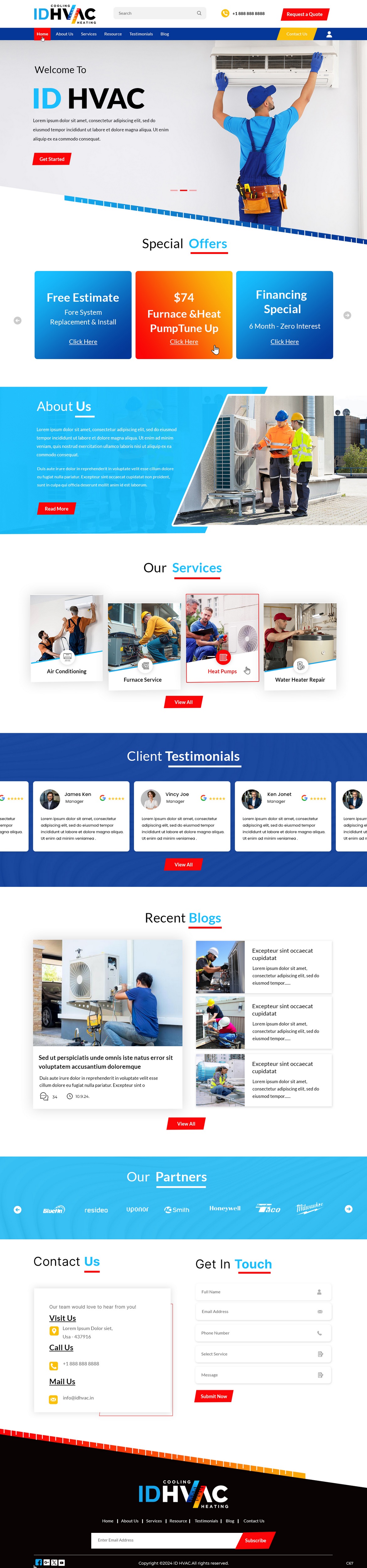 HVAC contractor website example by One Eleven Web Design