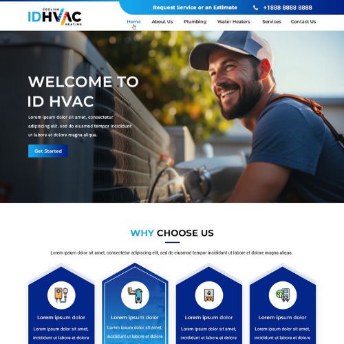 HVAC contractor website example by One Eleven Web Design