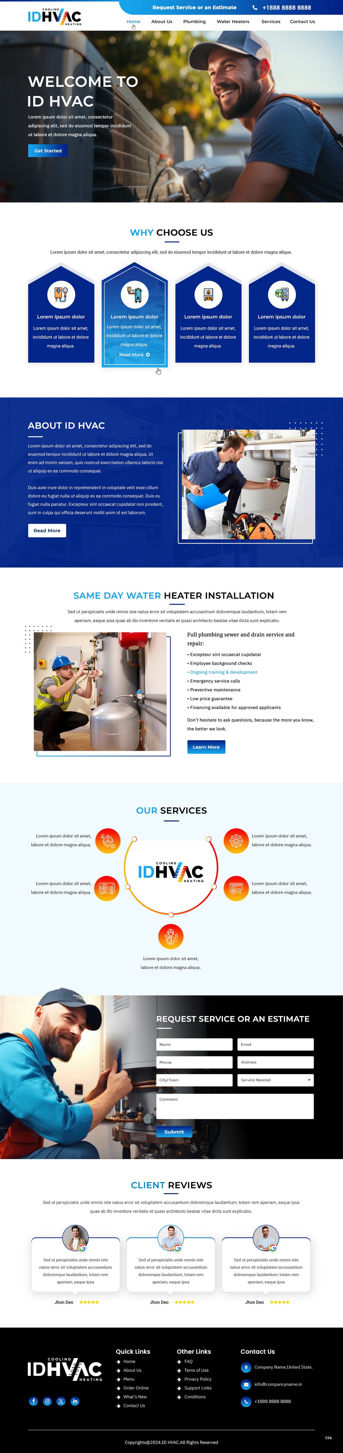 HVAC contractor website example by One Eleven Web Design