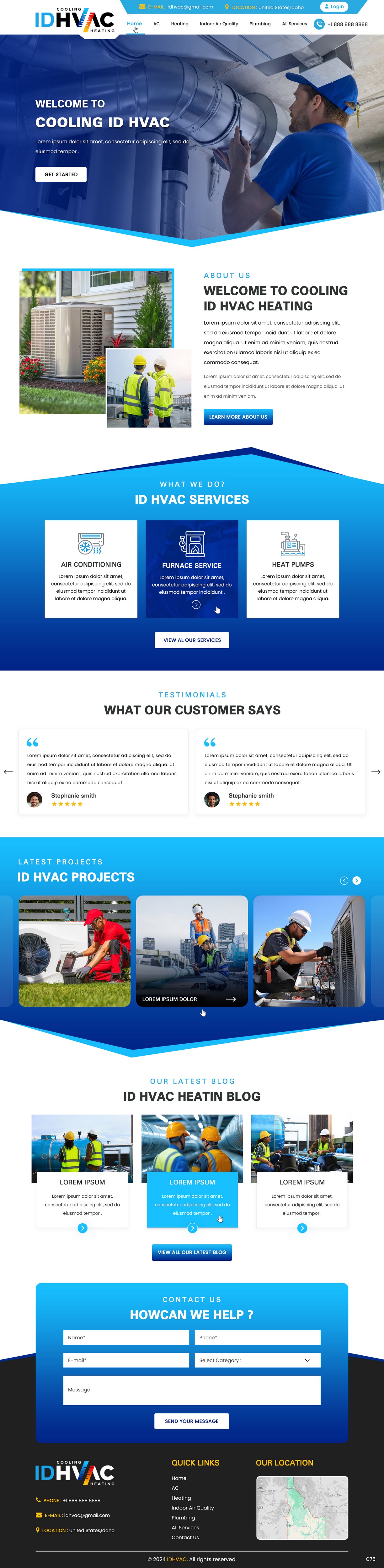 HVAC contractor website example by One Eleven Web Design