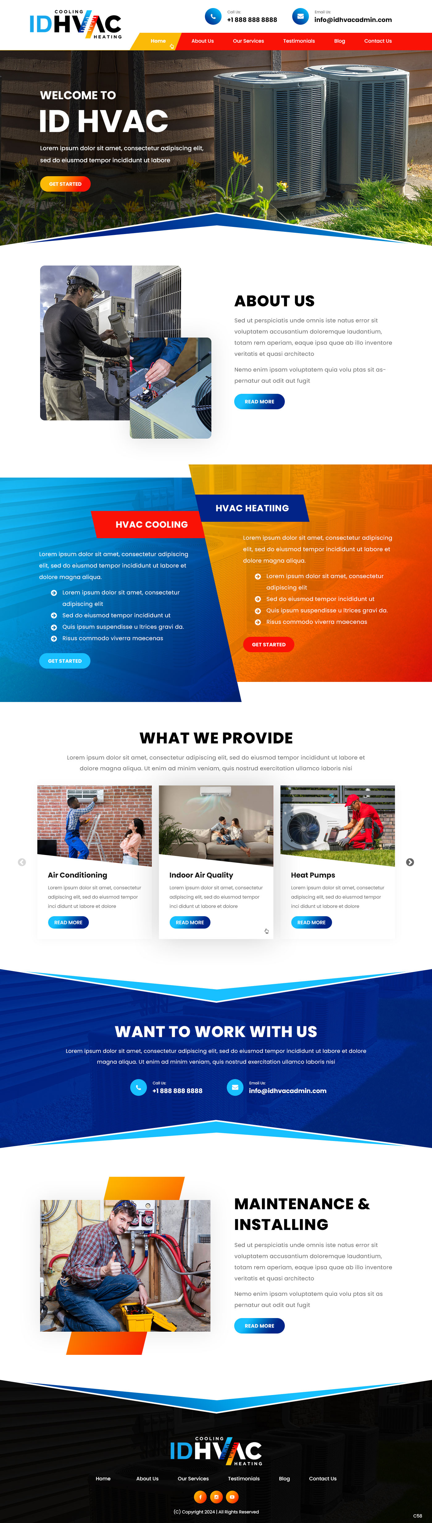 HVAC contractor website example by One Eleven Web Design