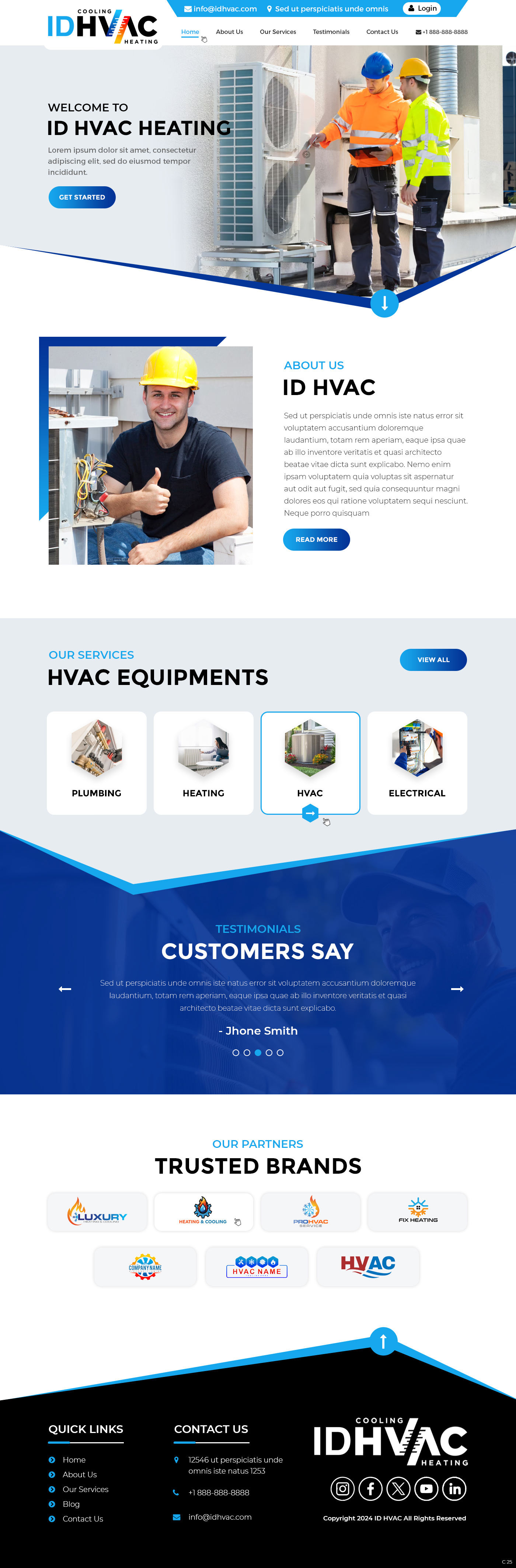HVAC contractor website example by One Eleven Web Design