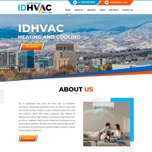 HVAC contractor website example by One Eleven Web Design