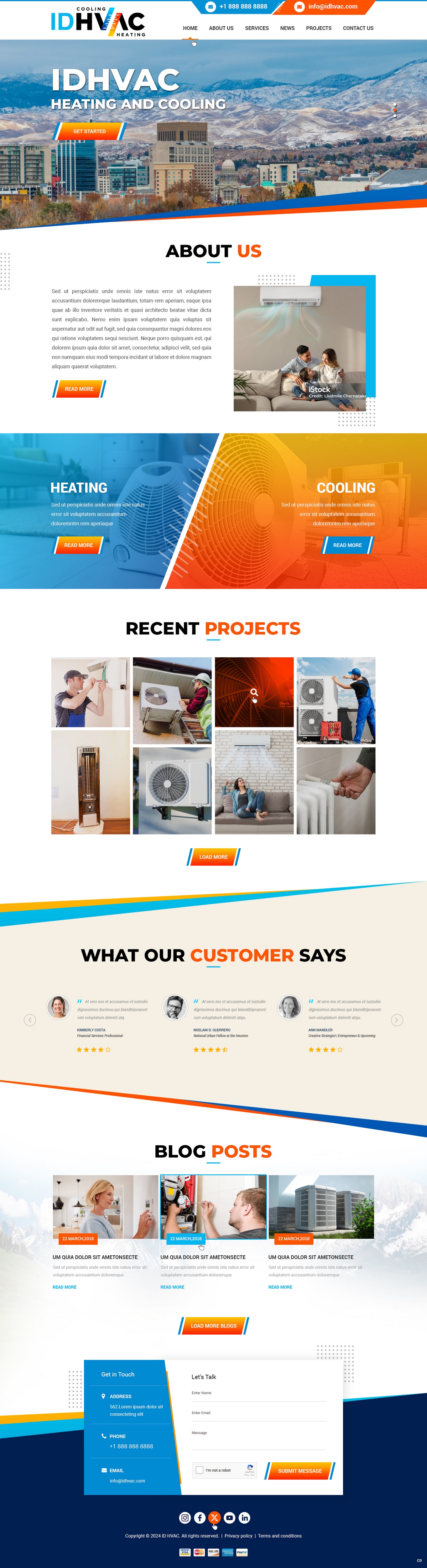 HVAC contractor website example by One Eleven Web Design