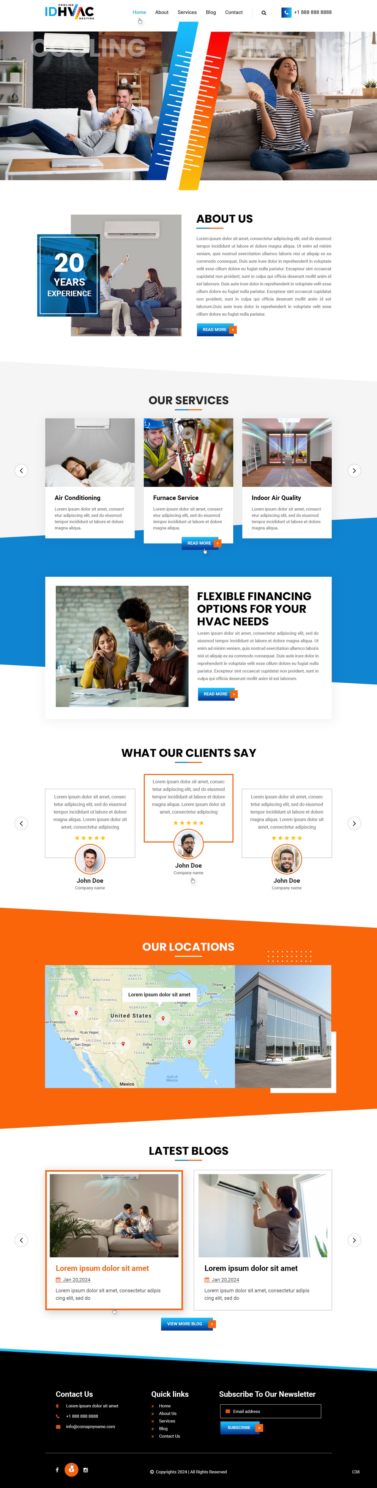 HVAC contractor website example by One Eleven Web Design