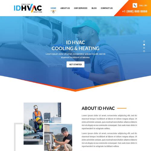 HVAC contractor website example by One Eleven Web Design