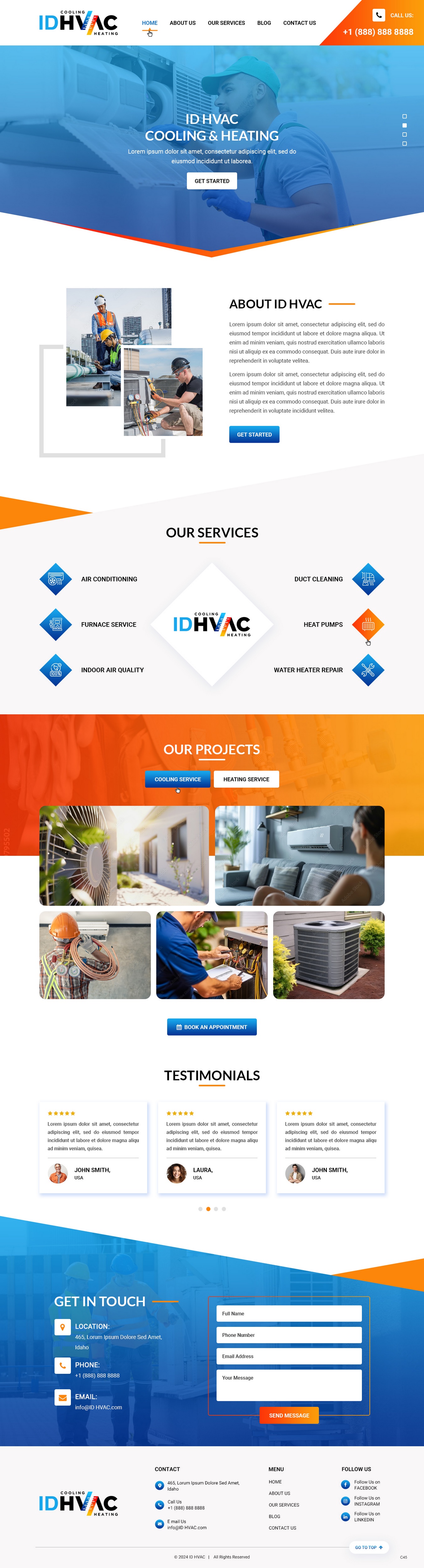 HVAC contractor website example by One Eleven Web Design
