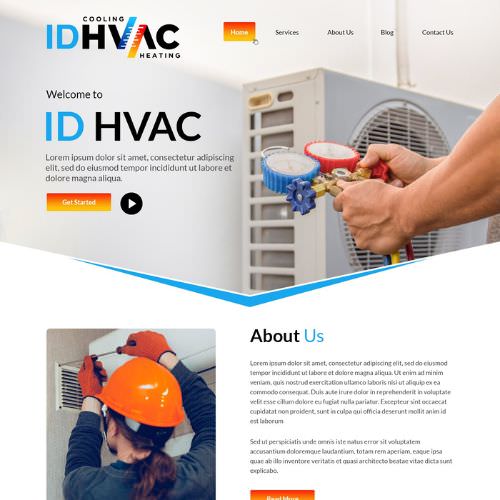 HVAC contractor website example by One Eleven Web Design