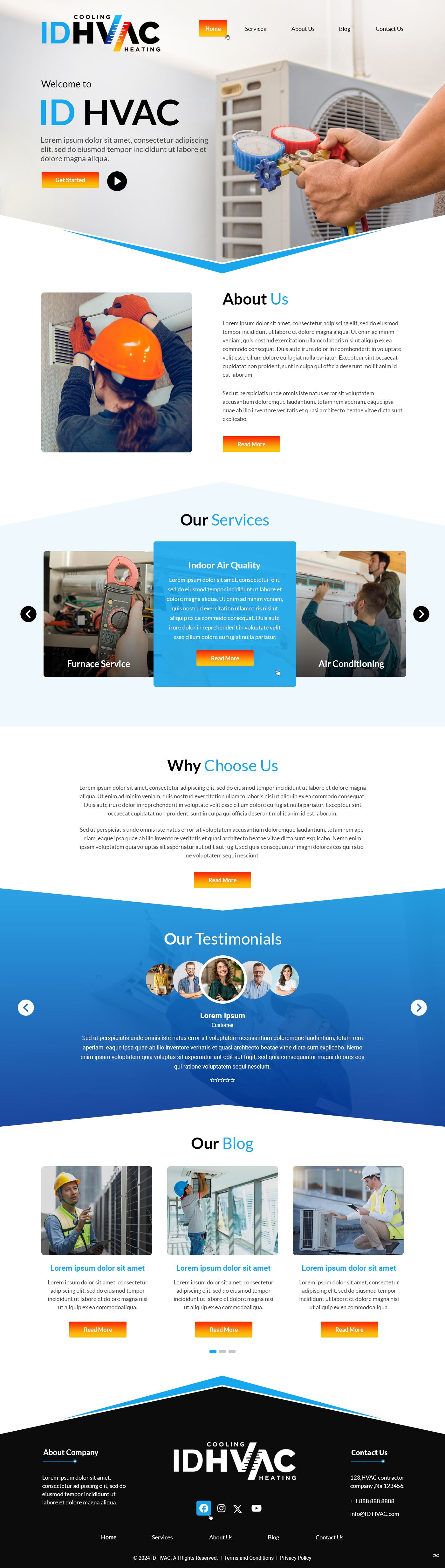 HVAC contractor website example by One Eleven Web Design