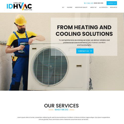 HVAC contractor website example by One Eleven Web Design