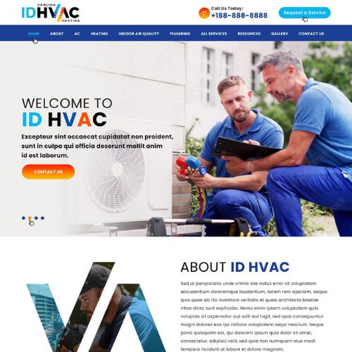 HVAC contractor website example by One Eleven Web Design
