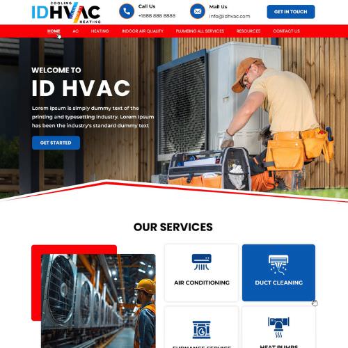 HVAC contractor website example by One Eleven Web Design