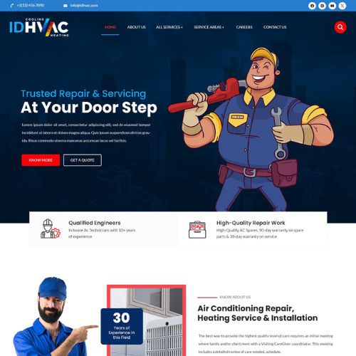 HVAC contractor website example by One Eleven Web Design