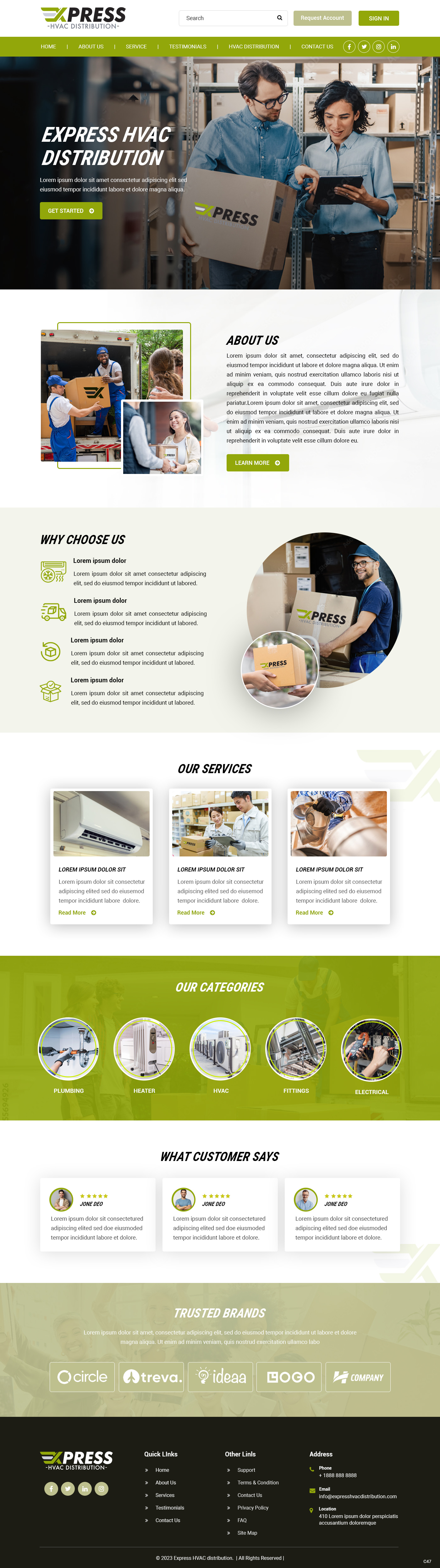 HVAC distributor website example by One Eleven Web Design