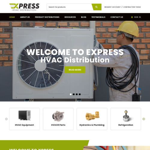 HVAC distributor website example by One Eleven Web Design