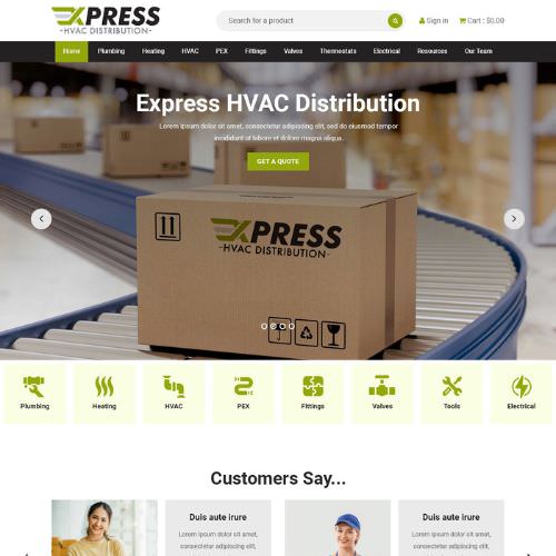 HVAC distributor website example by One Eleven Web Design