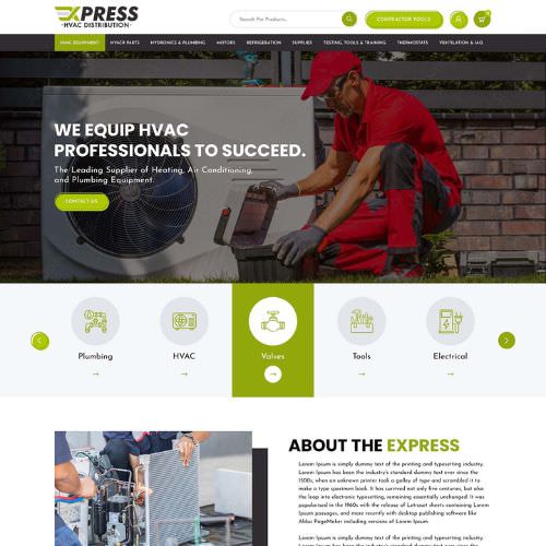 HVAC distributor website example by One Eleven Web Design