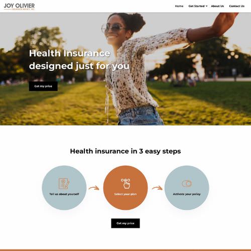 Insurance agency website example by One Eleven Web Design