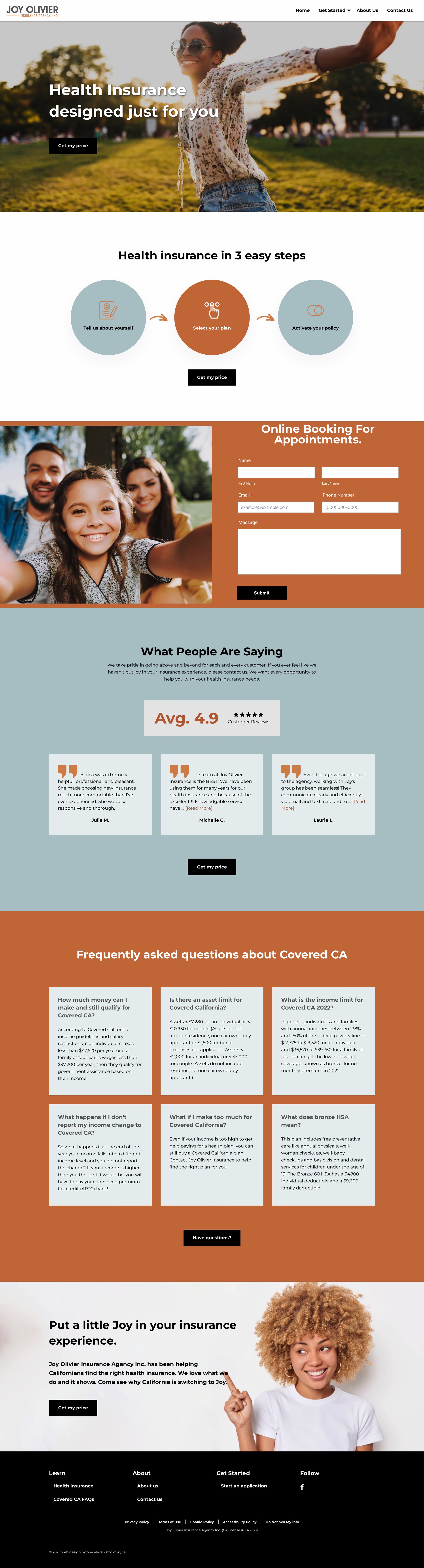 Insurance agency website example by One Eleven Web Design