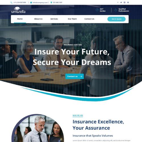 Insurance agency website example by One Eleven Web Design