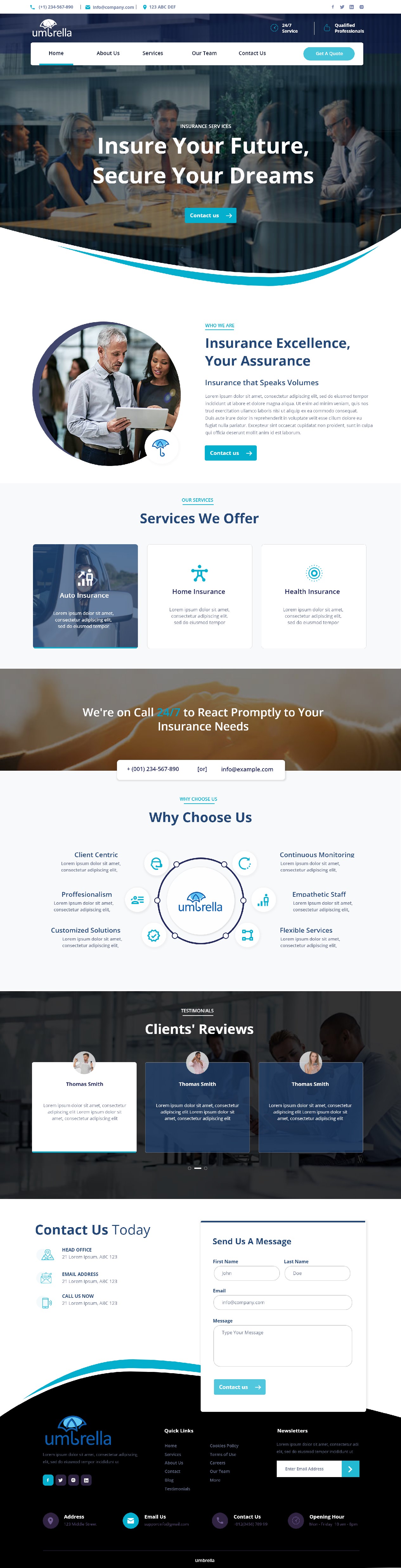 Insurance agency website example by One Eleven Web Design