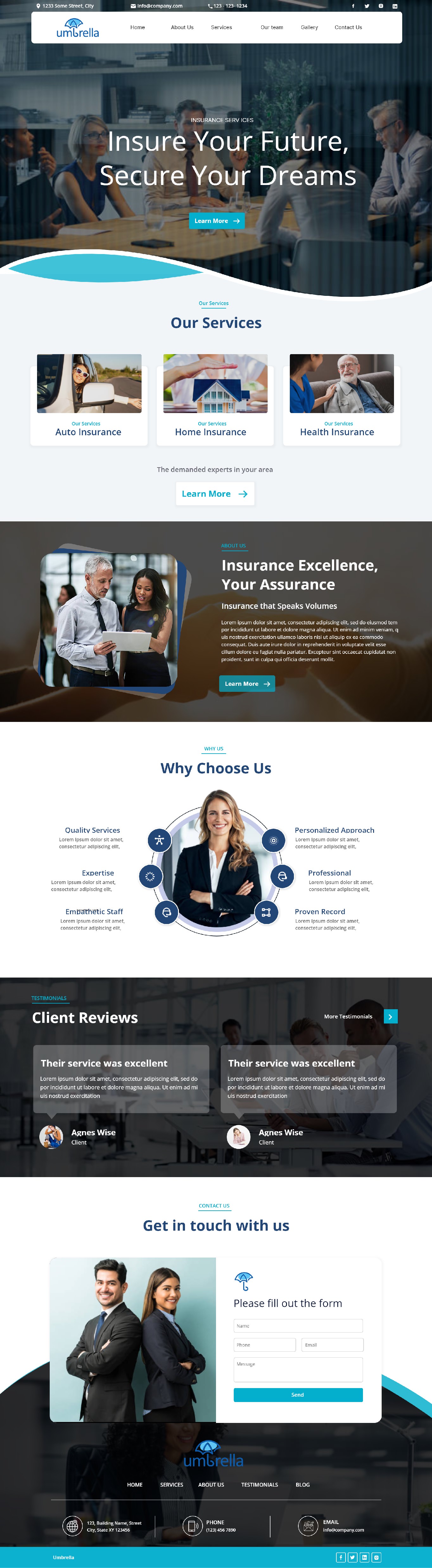 Insurance agency website example by One Eleven Web Design