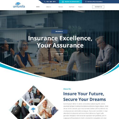 Insurance agency website example by One Eleven Web Design