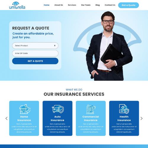 Insurance agency website example by One Eleven Web Design