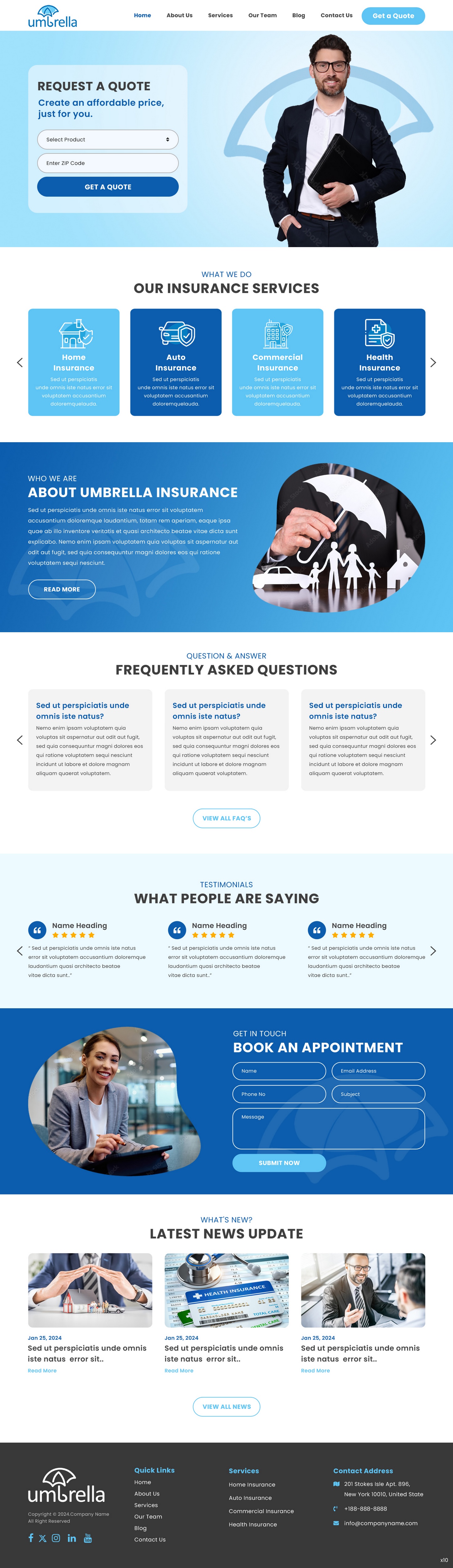 Insurance agency website example by One Eleven Web Design