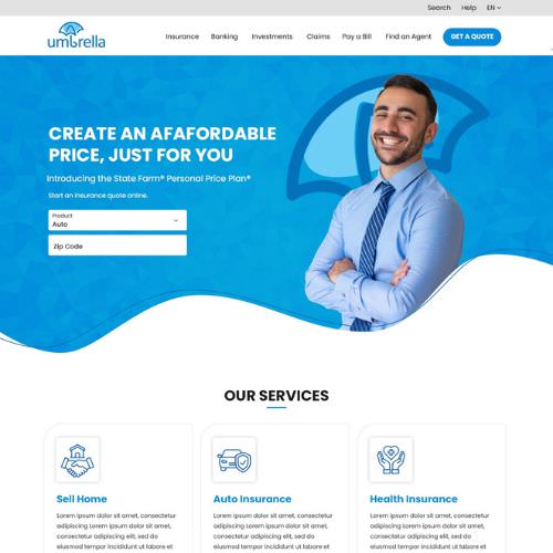 Insurance agency website example by One Eleven Web Design
