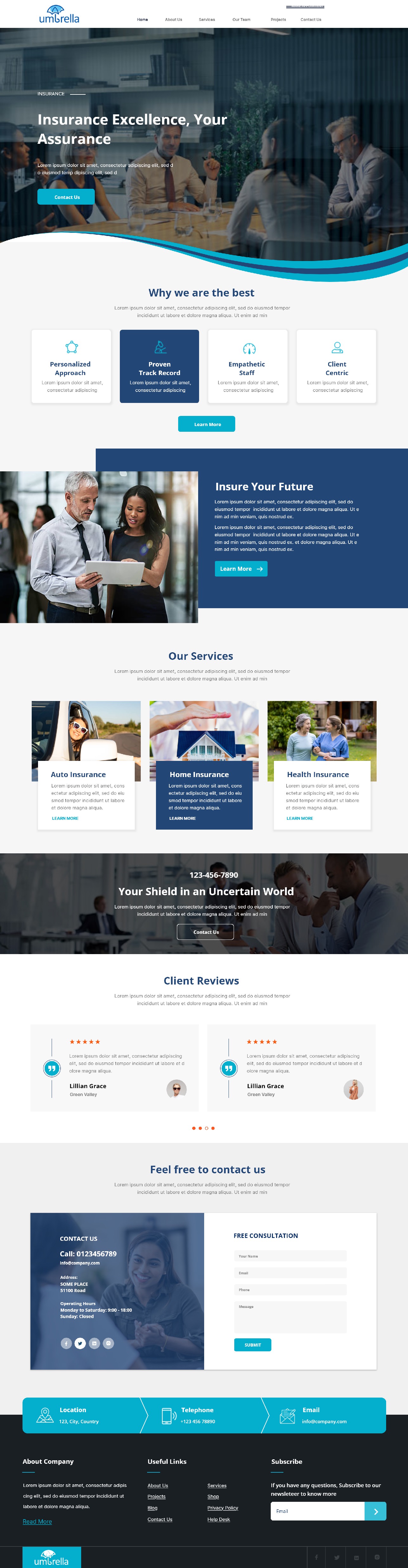 Insurance agency website example by One Eleven Web Design