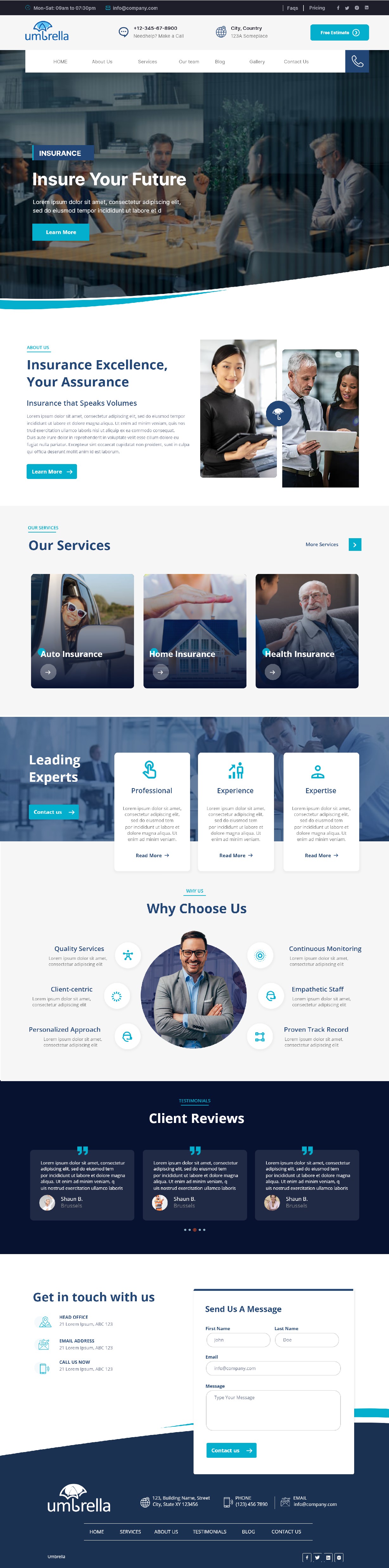Insurance agency website example by One Eleven Web Design