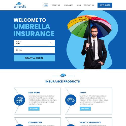 Insurance agency website example by One Eleven Web Design