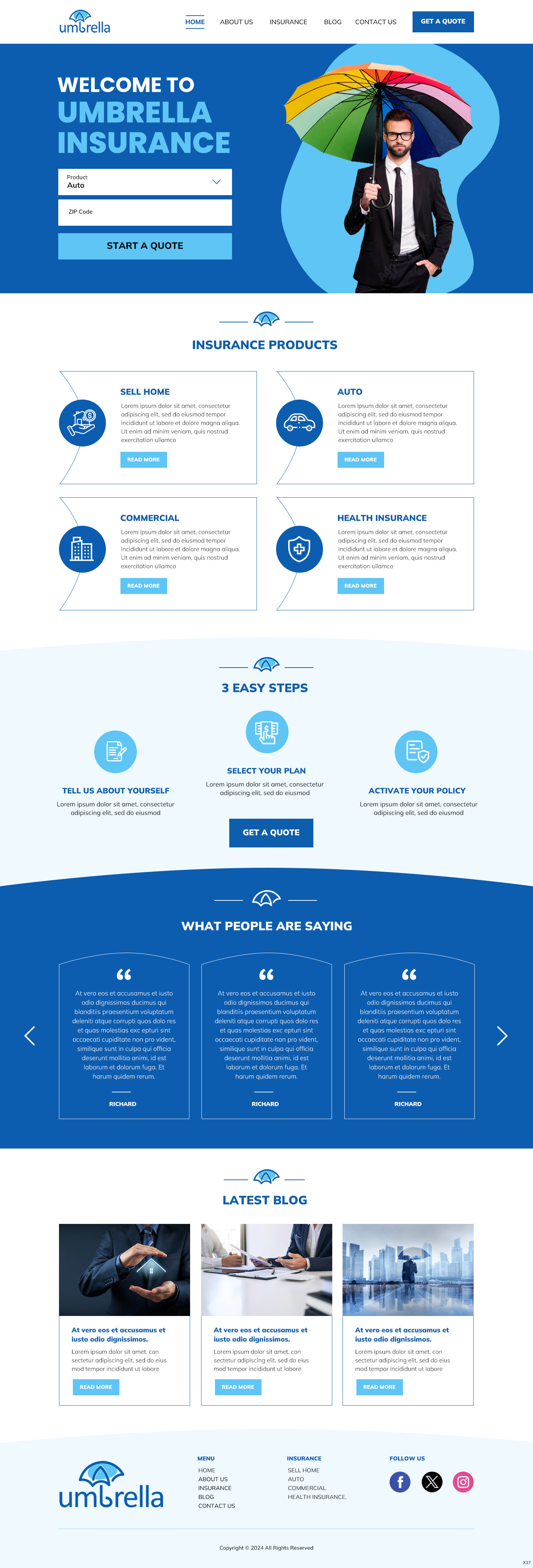 Insurance agency website example by One Eleven Web Design