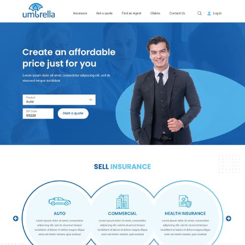 Insurance agency website example by One Eleven Web Design