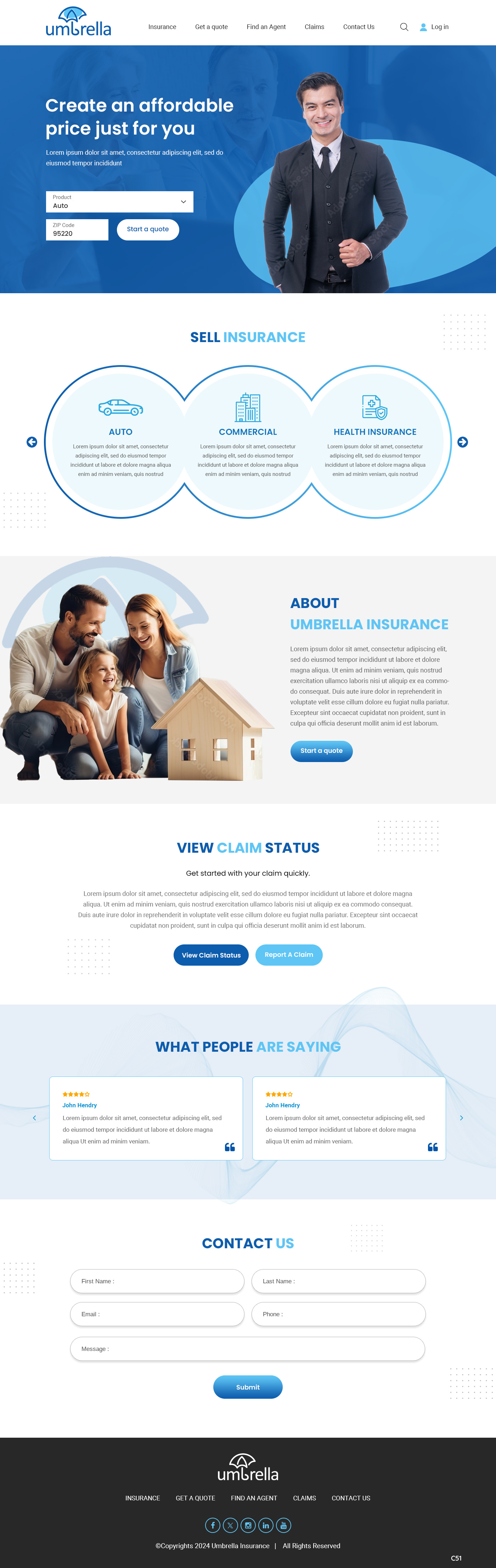 Insurance agency website example by One Eleven Web Design