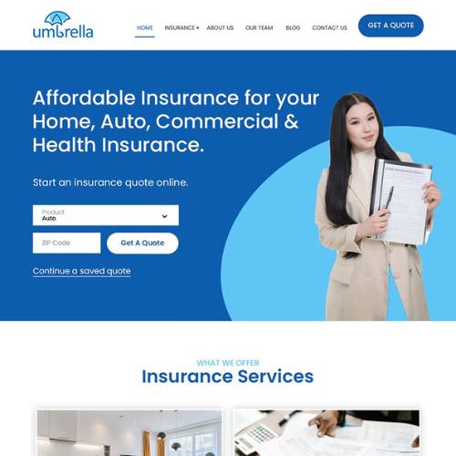 Insurance agency website example by One Eleven Web Design