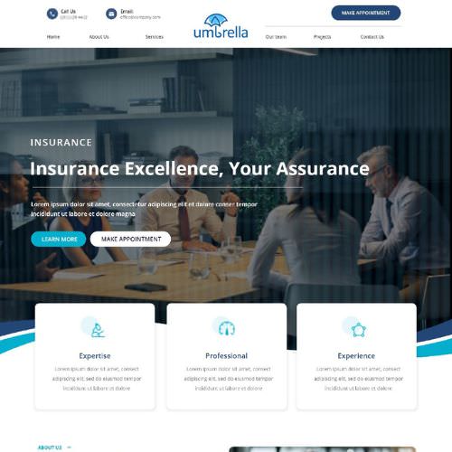 Insurance agency website example by One Eleven Web Design