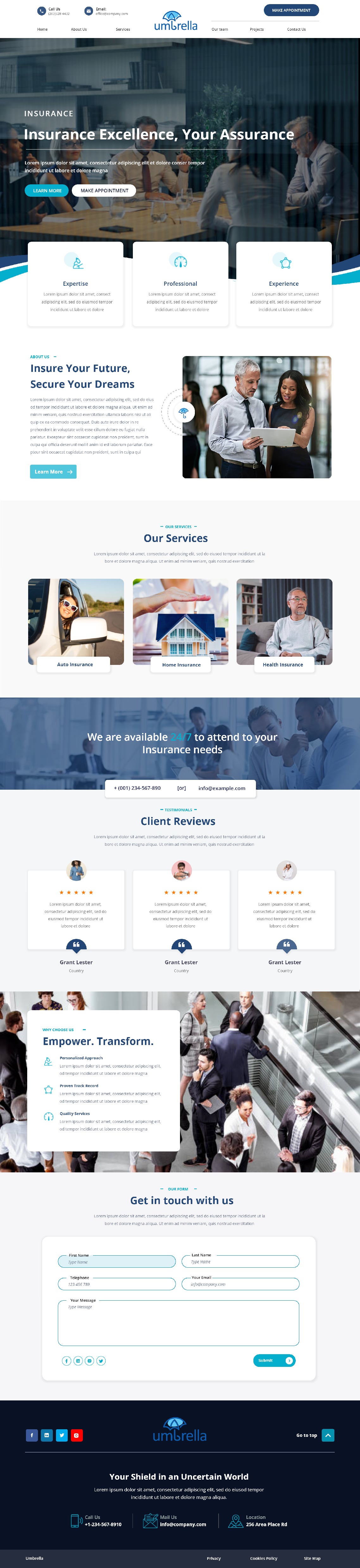 Insurance agency website example by One Eleven Web Design