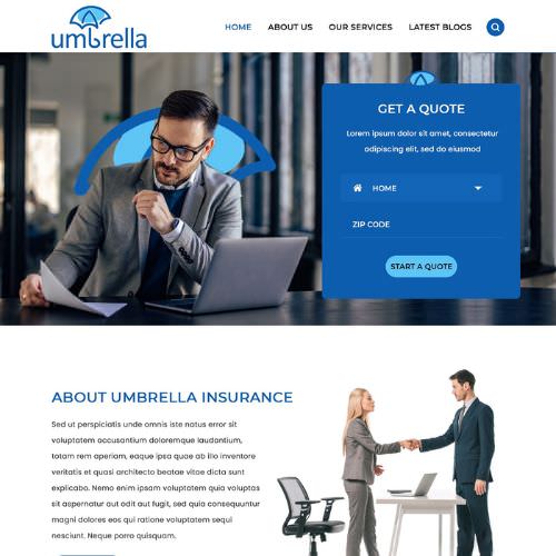 Insurance agency website example by One Eleven Web Design