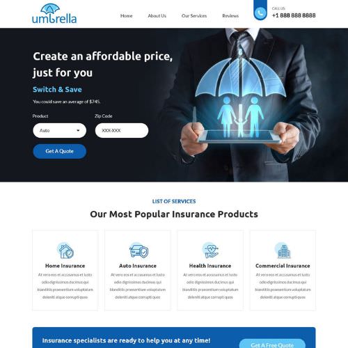 Insurance agency website example by One Eleven Web Design