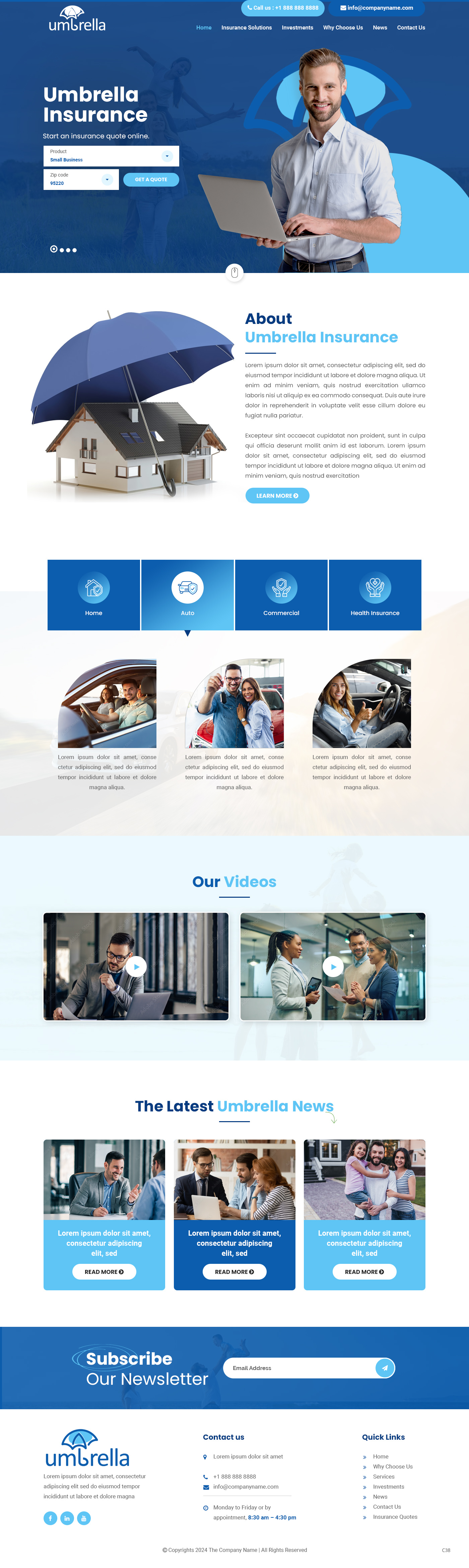 Insurance agency website example by One Eleven Web Design