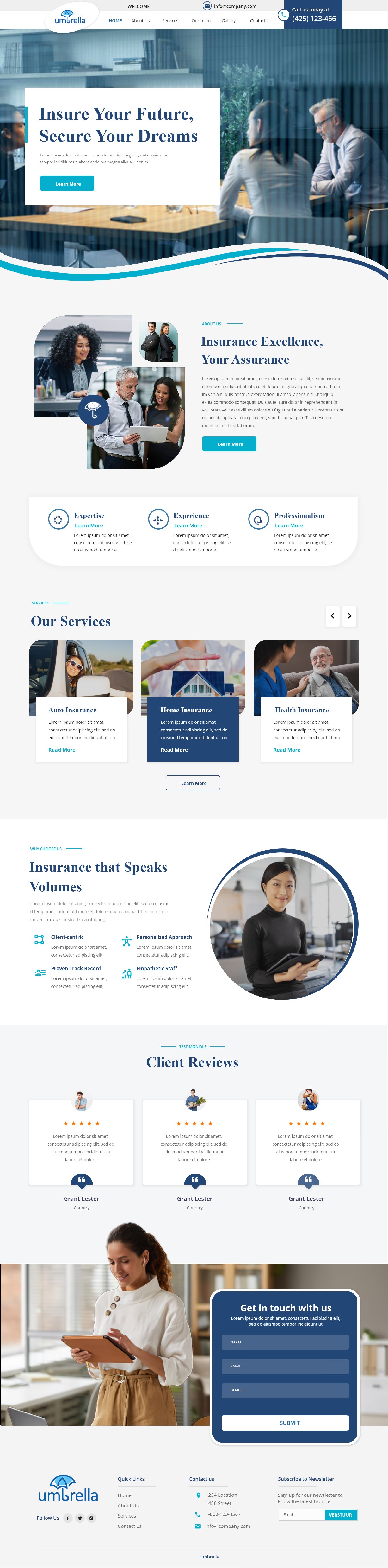 Insurance agency website example by One Eleven Web Design