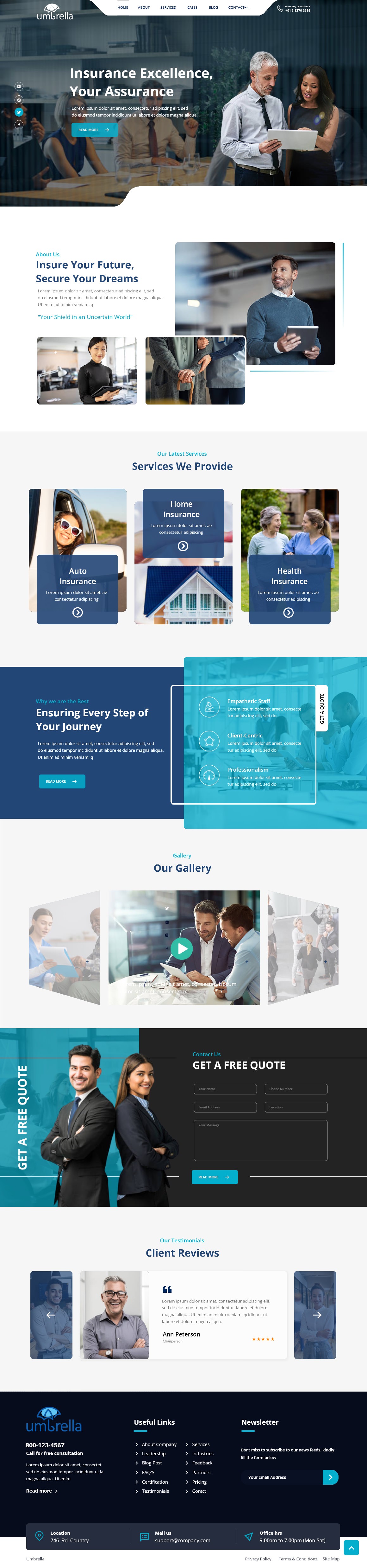 Insurance agency website example by One Eleven Web Design