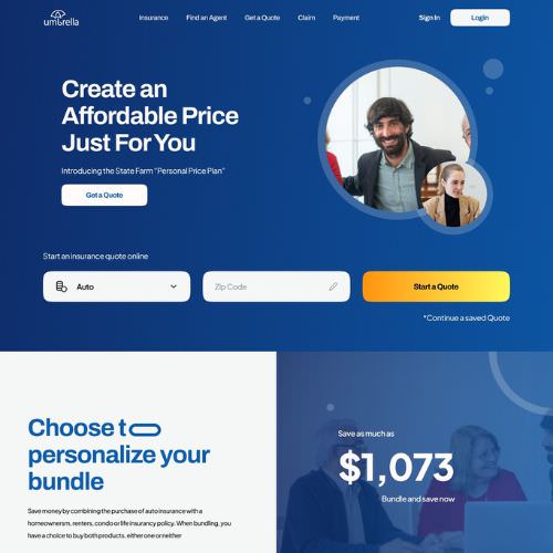 Insurance agency website example by One Eleven Web Design