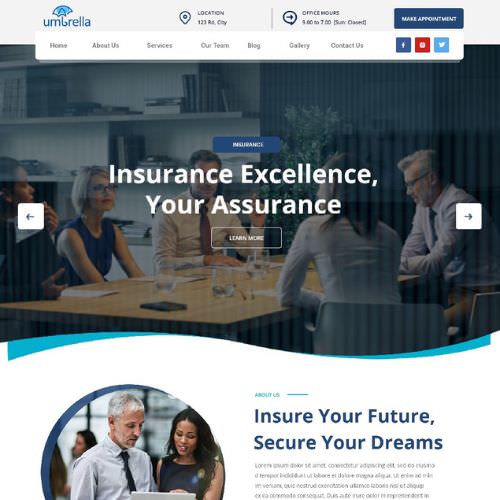 Insurance agency website example by One Eleven Web Design