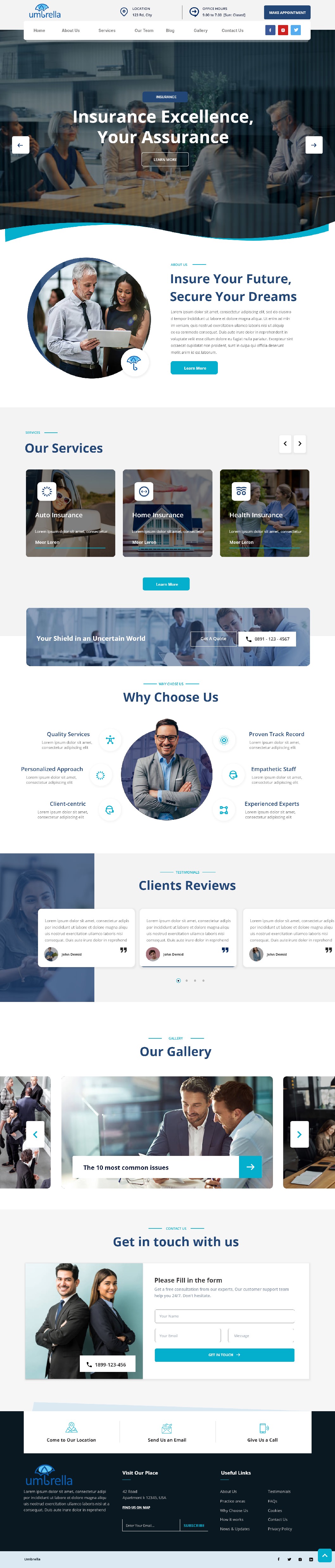 Insurance agency website example by One Eleven Web Design