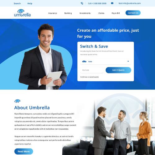 Insurance agency website example by One Eleven Web Design
